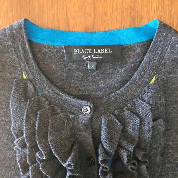 🩶 Paul Smith Black Label ruffle front wool cardigan - Picture 12 of 12